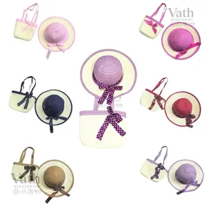 Kit Infantil Chapéu + Bolsinha Menina Moda Praia Piscina Verão Conjunto Feminino Estiloso