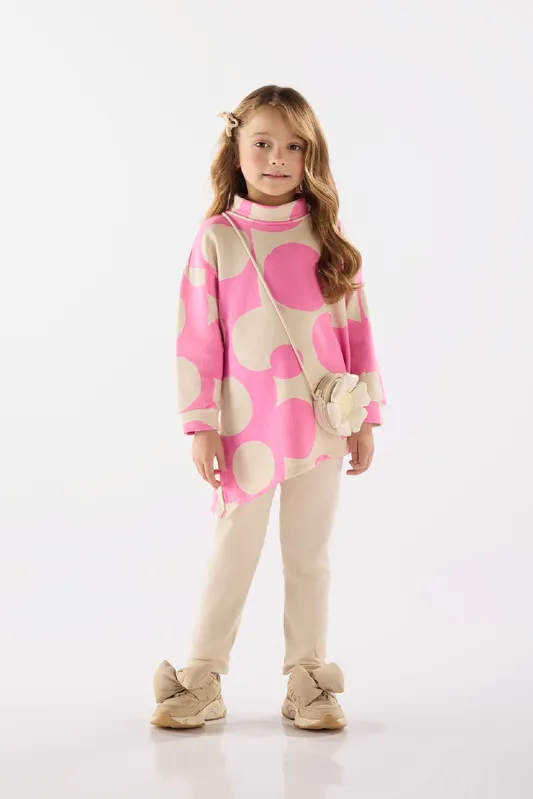 Conjunto Blusão e Legging em Molecotton Infantil (Rosa) Up Baby