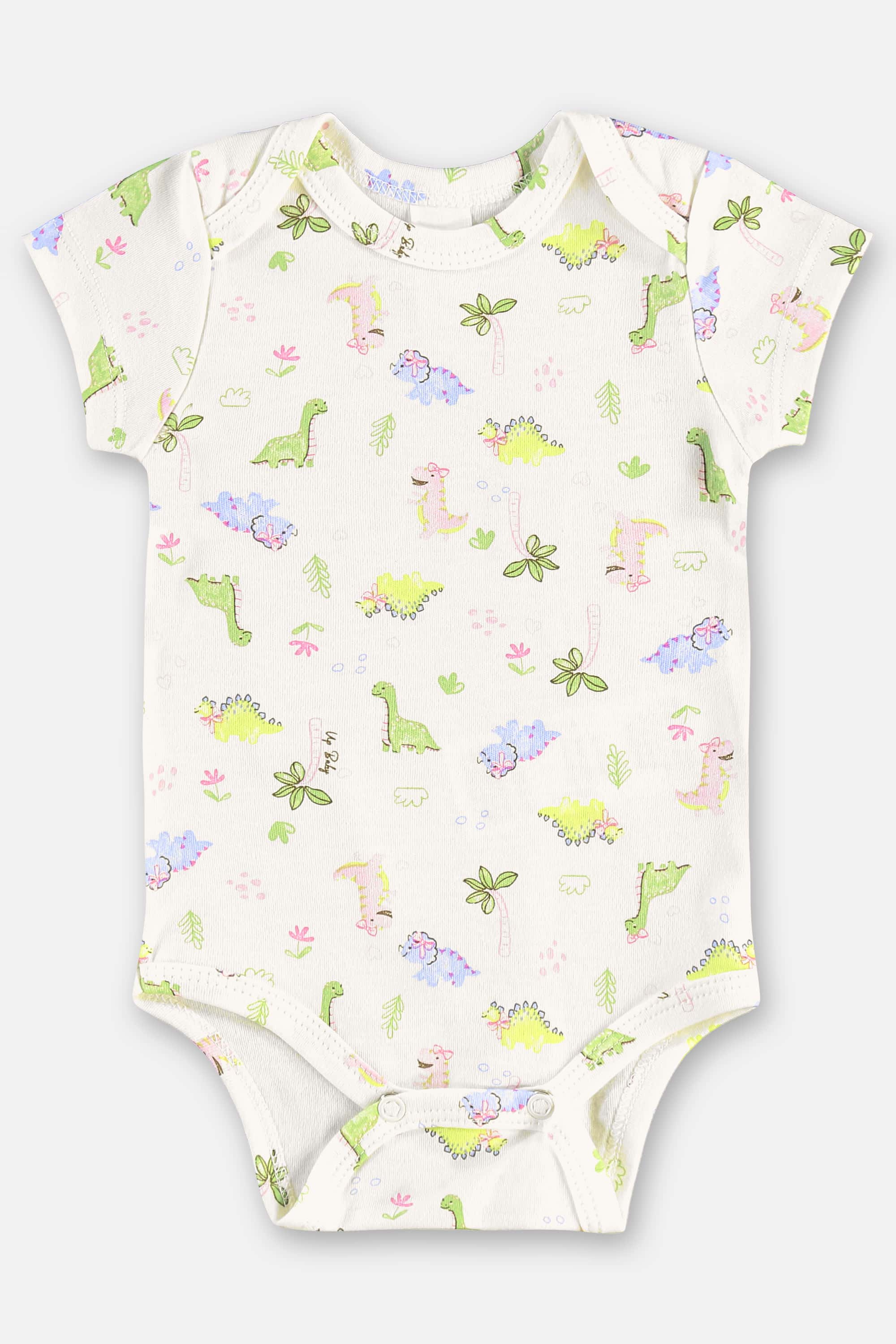 Body Estampado em Suedine para Bebê Menina (Off White) Up Baby