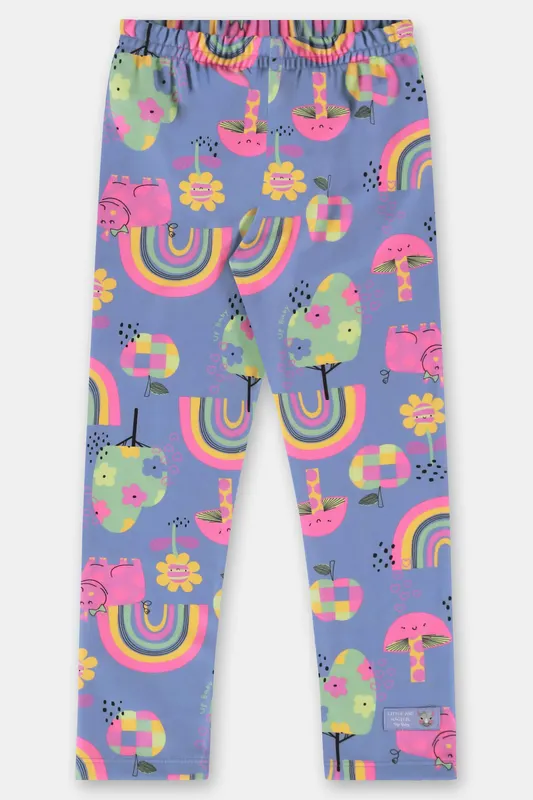 Calça Legging Infantil em Malha Peluciada (Azul) Up Baby