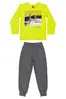 Conjunto Infantil com Camiseta Manga Longa e Calça de Moletom (Verde) Bee Loop