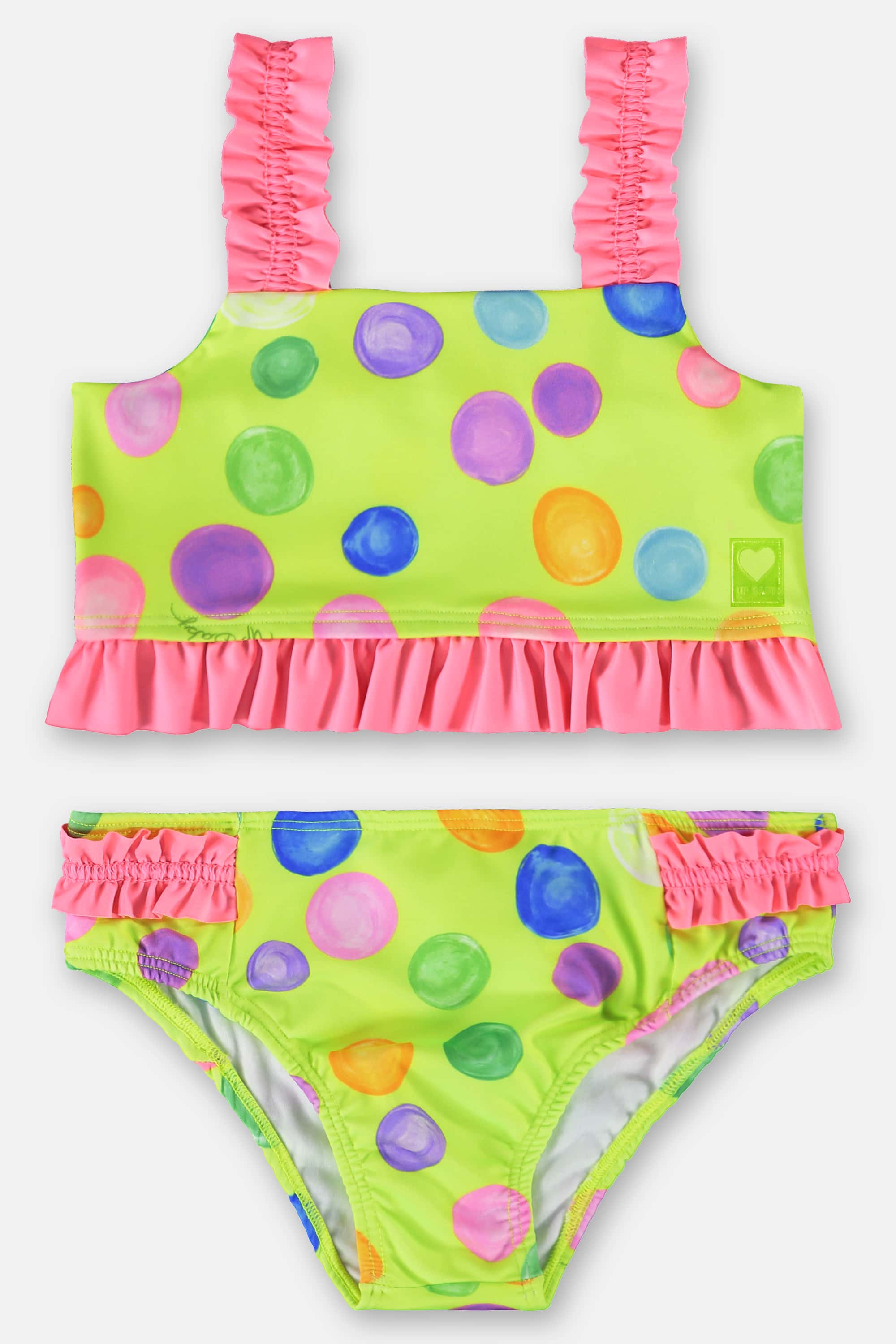 Biquíni Infantil de Alças em Malha FPS+50 com Forro (Verde Neon) Up Baby