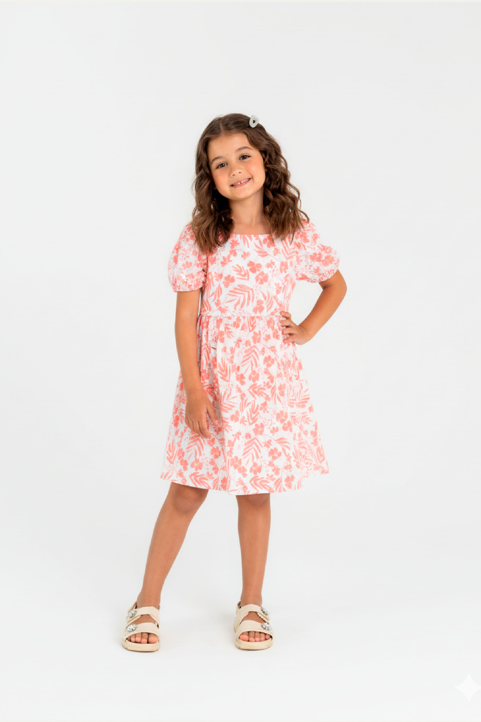 Vestido Infantil em Malha Laise (Laranja) Guloseima
