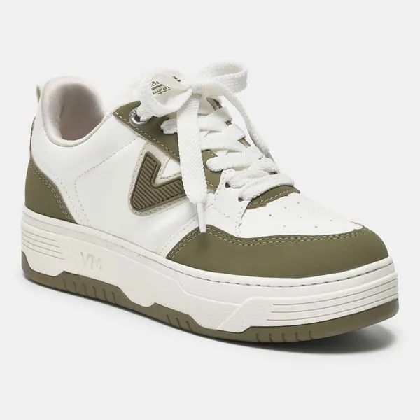 Tênis Street Branco e off white e verde musgo 225-001-06 35