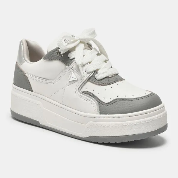 Tênis Street Branco e cinza e prata 223-003-08 34