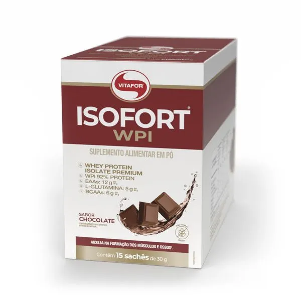 ISOFORT® WPI Sabor Chocolate 15 Sachês 30g