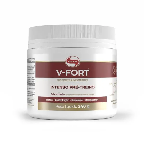 V-FORT®: Pré Treino Sabor Limão 240g
