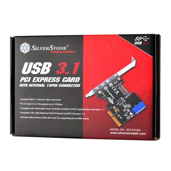 Controladora PCI-E/USB 3.1 interno Silverstone ECU04