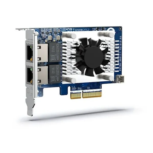 Placa de Rede QNAP QXG-10G2TB Two-Port (10Gbase-T) 10GbE Network Expansion Card (2 portas 10GbE RJ-45, PCIe Gen3)