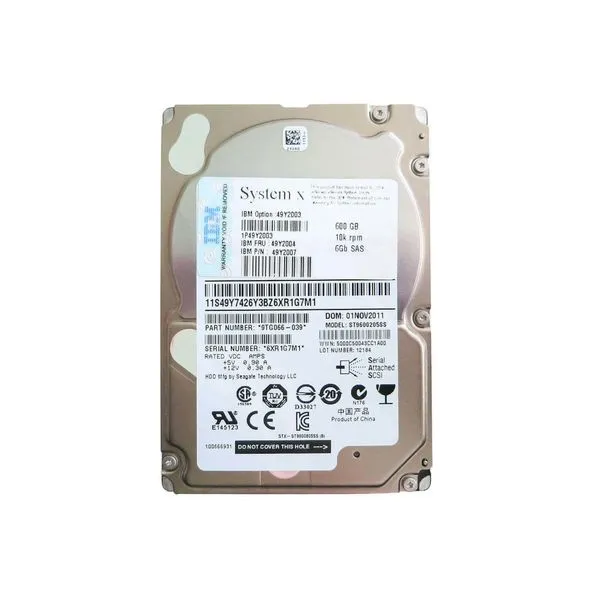 HD 600GB SAS IBM 49Y2003 (2.5pol, 6Gb/s, 10K RPM, 16MB Cache)