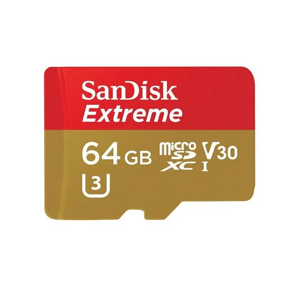 Cartão de memória - microSDHC - 64GB - Sandisk Extreme - SDSQXVF-064G-GN6MA