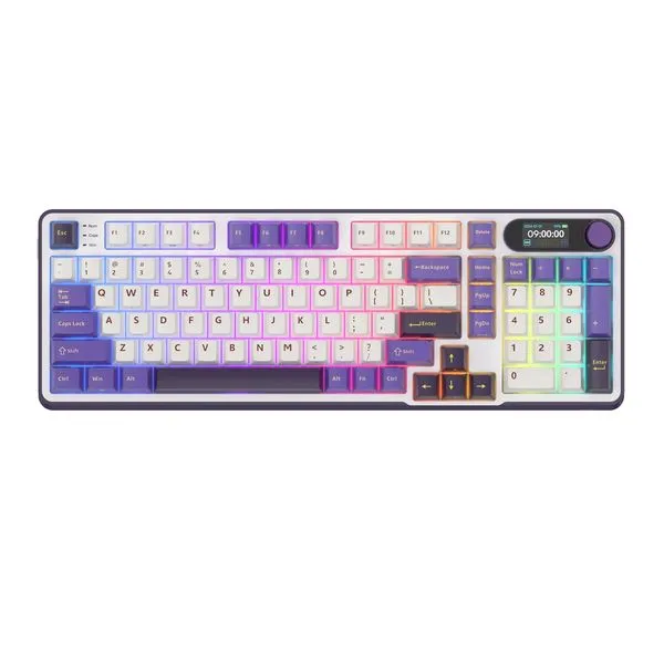 Teclado Mecânico 3-Mode RK Royal Kludge RK S98 (Switch Brown) - Blackberry Mousse - RKS98-BL-BW-US-wl