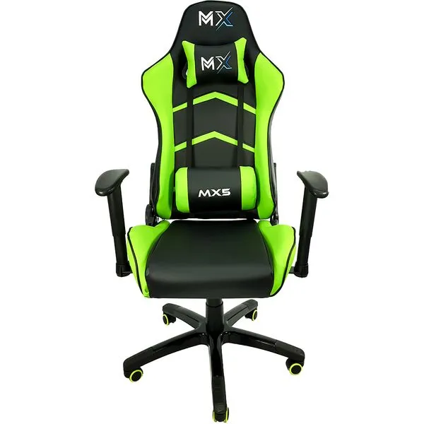 Cadeira Gamer Mymax MX5 MGCH-MX5/GR (Preto/Verde, até 150kg, encosto e braços ajustáveis)