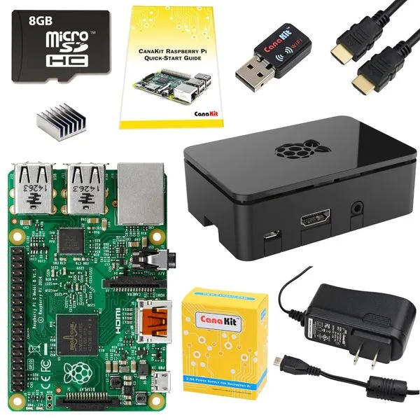 Computador Raspberry Pi 2 (Quad-Core 900MKz, 1GB RAM, 8GB Micro SD, Gabinete e Wi-fi)