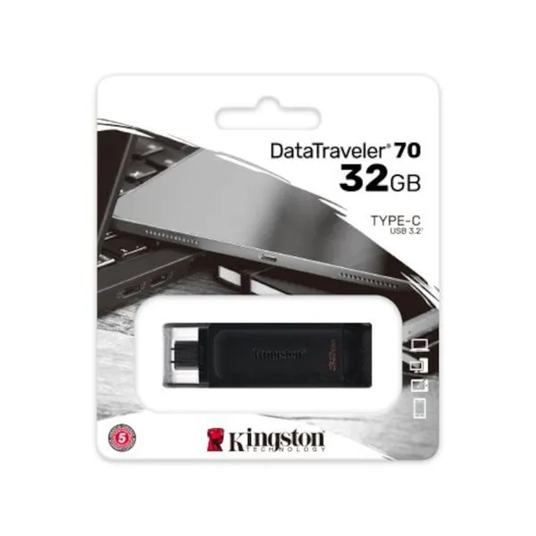 Pendrive USB-C 3.2 - 32GB - Kingston DataTraveler 70 G3 - DT70-32GB
