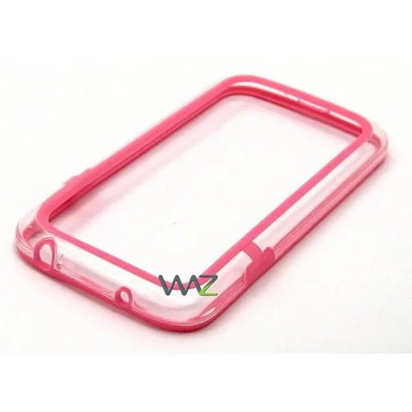 Bumper de proteção (p/ Galaxy S4) - DMT - Rosa/Transparente