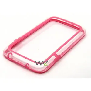 Bumper de proteção (p/ Galaxy S4) - DMT - Rosa/Transparente
