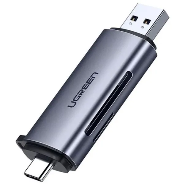 Adaptador USB-C > USB-A Ugreen - Leitor de cartão SD, TF Preto - CM185
