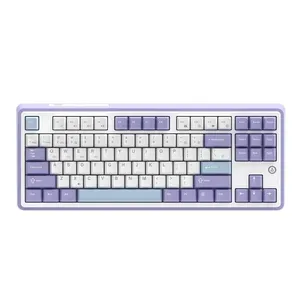 Teclado Mecânico Ajazz AK870 - (USB-C, Bluetooth 5.0 e 2.4Ghz, Switch Magnético) - Purple, White, Blue
