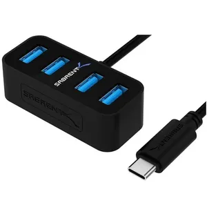 Hub USB-C - 4 portas - Sabrent Mini Portable Hub - HB-MNCB (Preto)