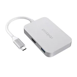Hub USB-C 3.1 (5 em 1: 3 portas USB 3.0, 1 x USB-C, 1 x HDMI HD 4K) DodoCool - DC31S (Prata)
