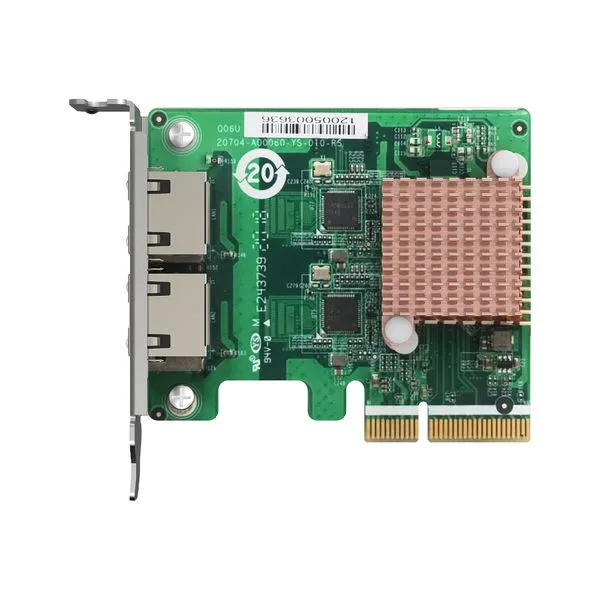 Placa de Rede QNAP QXG-2G2T-I225 Dual-Port (10Gbase-T) 2.5GbE Network Expansion Card (2x 2.5GbE RJ-45, PCIe Gen2 x2)