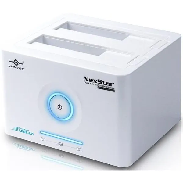 Doca 2.5pol/3.5pol - SATA > USB3.0/e-SATA - Vantec NexStar - Branca - NST-D400SU3