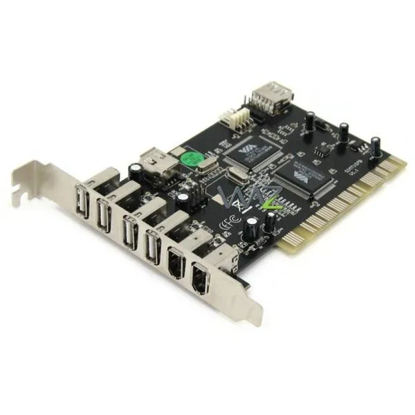 Placa PCI c/ 4+1 portas USB2.0 + 2+1 portas Firewire - Bytecc - BT-PCI-U2FW