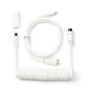Cabo USB-C > USB-C retrátil - Branco - Keychron - Cab-W