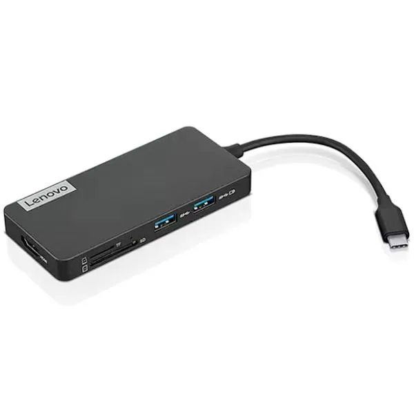Hub USB-C (7 em 1: 3 x USB-A, 1x USB-C, 1x SD, 1x TF Card, 1x HDMI) - Lenovo - 4X90V55523