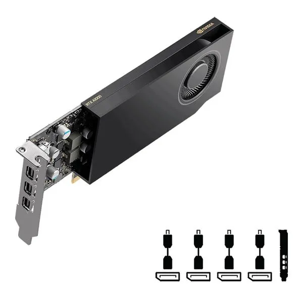 Placa de vídeo NVIDIA Quadro RTX A1000 - PNY VCNRTXA1000ATX-PB (8GB DDR6, PCIe 4.0 x16)
