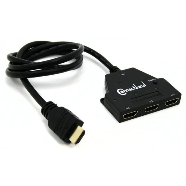 Switch HDMI 1.4 - (3x1) - Syba Connectland - Preto - DS-HDMI-3P / 2406002