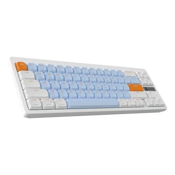 Teclado Mecânico Ajazz AKL680 - (USB-C, Bluetooth 5.1 e 2.4Ghz) - White, Blue