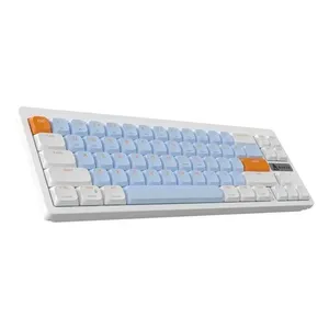 Teclado Mecânico Ajazz AKL680 - (USB-C, Bluetooth 5.1 e 2.4Ghz) - White, Blue