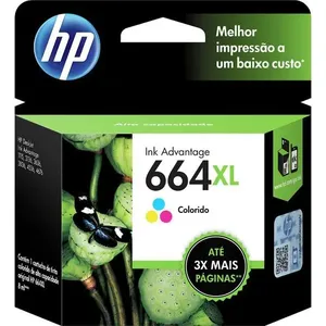 Cartucho HP 664XL Colorido Original F6V30AB para HP Deskjet 2136 2676 3776 5076 5276