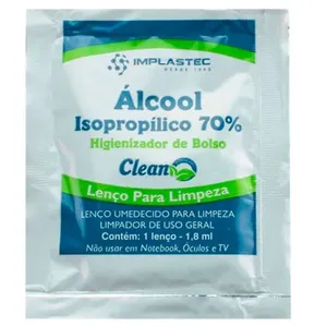 Álcool Isopropílico sache - 1,8ml - Implastec (lenço umedecido)