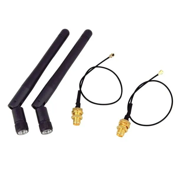 Antena WiFi - Interna 3DBi c/ cabo SMA > IPEX-4 (kit com 2 antes + 2 cabos de 25cm)