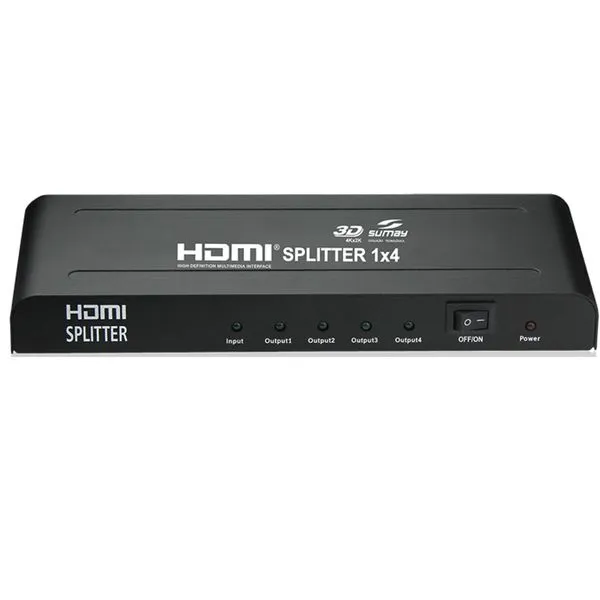 Divisor HDMI 1.4 Mini Splitter 3D 4K (4x1) - Sumay - Preto - SM-SP04 (HDMI splitter)