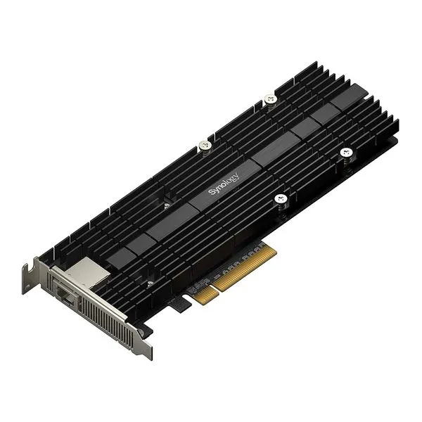 Placa de Rede + SSD Cache Synology E10M20-T1 (1x 10GbE, 2x M.2 nVME Slots, PCIe 3.0 x8, p/ NAS Synology)