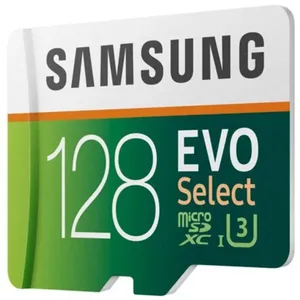 Cartão de memória microSDXC 128GB Samsung EVO Select (Classe 10, UHS-I, c/ Adaptador, 100/90MBs R/W) - MB-ME128GA/AM