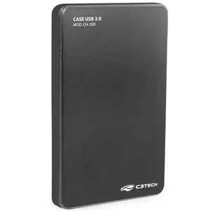 Gaveta Externa Portátil (2.5pol) - SATA > USB 2.0 - C3 Tech - Cinza - CH-200GY