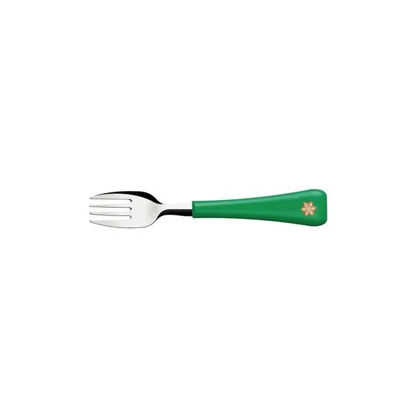 Garfo Infantil Casa Natal com Lâmina de Aço Inox Bordas Arredondadas Cabo Verde Tramontina Garfo Infantil Casa Natal com Lâmina Inox e Cabo Verde Tramontina