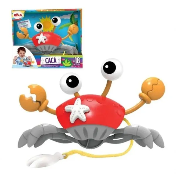 Brinquedo Didático para Bebês Caranguejo Cacá Mexe Perninhas com Cordinha Vermelho Elka Brinquedo Didático Caranguejo Cacá Mexe Perninhas Vermelho com Cordinha Elka