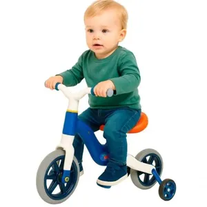 Bicicleta Infantil de Equilíbrio 2 em 1 com Rodinhas Removíveis Azul Unitoys