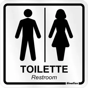 Placa Toilette Unissex 15x15cm em Alumínio