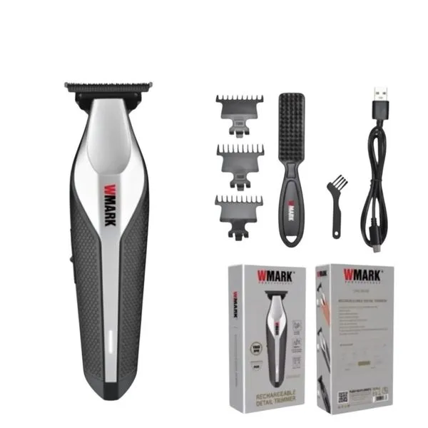 Máquina de Acabamento NG 1207 para Cabelo Lâmina Aço Inox e Cerâmica Bateria Recarregável LED Prata 110V Máquina de Acabamento NG 1207 para Cabelo Lâmina Aço Inox e Cerâmica Bateria Recarregável Prata 110V