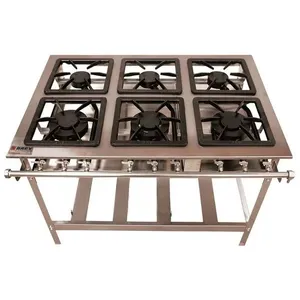 Fogão 6 Bocas 3 Duplas Inox Stand Metal Brey Baixa Pressão 106-3d - I