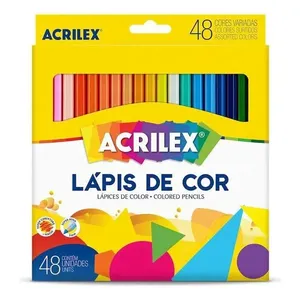 Lápis De Cor Sextavado 9648 48 Cores - Acrilex