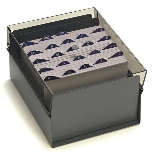 Fichário De Mesa Para Fichas Padronizadas 6''x9'' Fumê Com índice A-Z - Acrimet