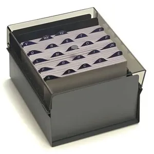 Fichário De Mesa Para Fichas Padronizadas 6''x9'' Fumê Com índice A-Z - Acrimet